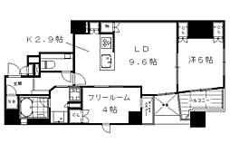 プレミスト京都御池通 2階1SLDKの間取り