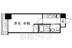 阪急京都本線 大宮駅 徒歩8分の賃貸マンション 8階1Kの間取り