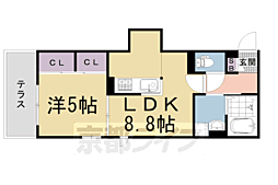 ＬｕＳｏｌｅ嵐山 1階1LDKの間取り