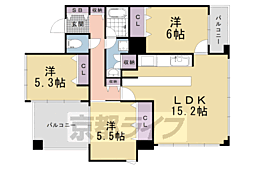 シンフォニー嵯峨嵐山 3LDKの間取図画像