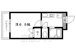 ス・プレール北野 4階1Kの間取り