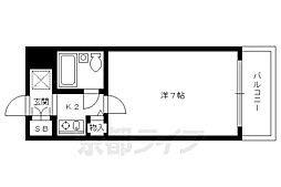 ＤＥＴＯＭ‐1西陣ＰＡＲＴII 1階1Kの間取り