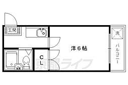 ラ・シャンブル 3階1Kの間取り