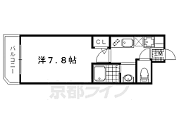 ＫＣＣフラット鞍馬口 2階1Kの間取り