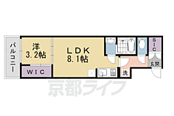 京都市営烏丸線 四条駅 徒歩9分の賃貸マンション 4階1LDKの間取り