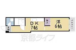 シャトーやなぎ 3階1DKの間取り