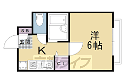 サンラック西京極 1Kの間取図画像