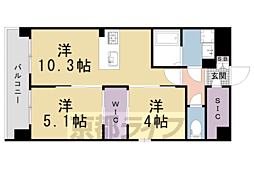 ＬｉｖｅＣａｓａ千本今出川 4階2LDKの間取り