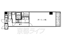 ビレイユ眞英西六角 2階1Kの間取り