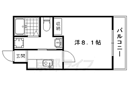 エスパシオ梅津 2階1Kの間取り
