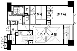 ローレルコート御所南 6階2LDKの間取り