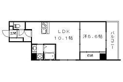 シルエラ御所南 6階1LDKの間取り