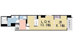 ＣＡＬＭ小川通 1階1LDKの間取り