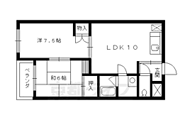 JR山陰本線 梅小路京都西駅 徒歩10分の賃貸マンション 3階2LDKの間取り