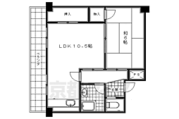 JR東海道・山陽本線 京都駅 徒歩9分の賃貸マンション 5階1LDKの間取り