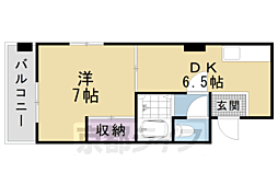 フラット加藤 1DKの間取図画像