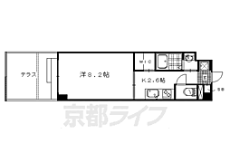 ｓａｗａｒａｂｉ　ｔｅｒｒａｃｅ 1階1Kの間取り