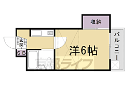 ドリーム嵯峨野 ワンルームの間取図画像