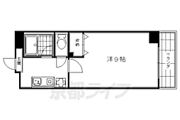 アール河原町 1Kの間取図画像
