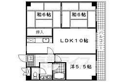 シルバーシャトー太秦 3LDKの間取図画像