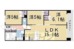 ライオンズ嵯峨天龍寺若宮西の邸 3LDKの間取図画像