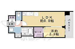 京都市南区東九条南石田町マンション 1LDKの間取図画像