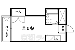 グラシィオ中久世 1Kの間取図画像