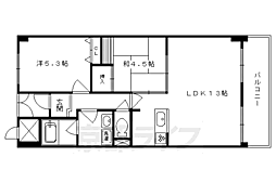 デルフィ西大路 2LDKの間取図画像