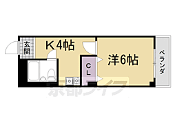 信和岩倉ハイツ 1Kの間取図画像