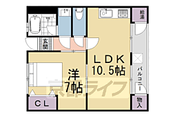 ヴィラ岡崎 1LDKの間取図画像