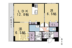 シャーメゾン ル・ボヌール 2LDKの間取図画像