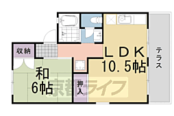 セジュール桂坂 1LDKの間取図画像