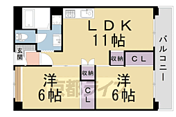 京都市向島市営住宅第九街区9-1棟 2LDKの間取図画像