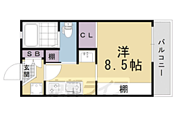フレグランス桃山 ワンルームの間取図画像