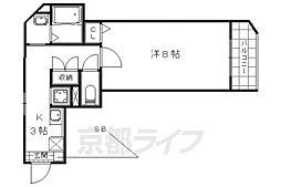 イーストヴィレッジ大宅 1Kの間取図画像