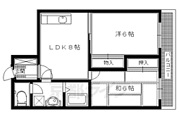 メゾンドール東条 2LDKの間取図画像