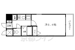 エイペックス京都新京極1 1Kの間取図画像