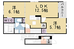 グリーンハイツ加茂2 2LDKの間取図画像