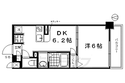 エステムプラザ京都ステーションレジデンシャル 1DKの間取図画像