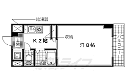 グランマケイジョーエン 1Kの間取図画像