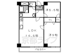 パレロイヤル西陣佐わらび 2LDKの間取図画像