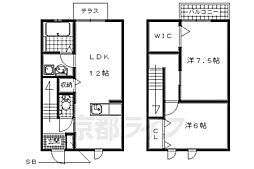 プランドールC 2LDKの間取図画像