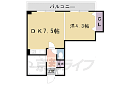 カーメル北野 1DKの間取図画像