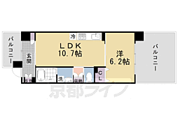 京都市上京区東立売町マンション 1LDKの間取図画像