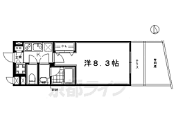 ベラジオ京都東山2 1Kの間取図画像