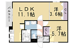 マ・ドゥース桂 2LDKの間取図画像