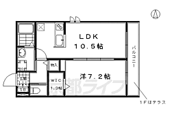 ヘーベルメゾン洛南 1LDKの間取図画像