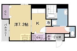 アルモニー琵琶湖 1Kの間取図画像