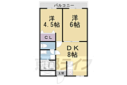 吉祥院ガーデンハイツA棟 2LDKの間取図画像