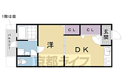 サン・ローラン久我ノ杜 1DKの間取図画像